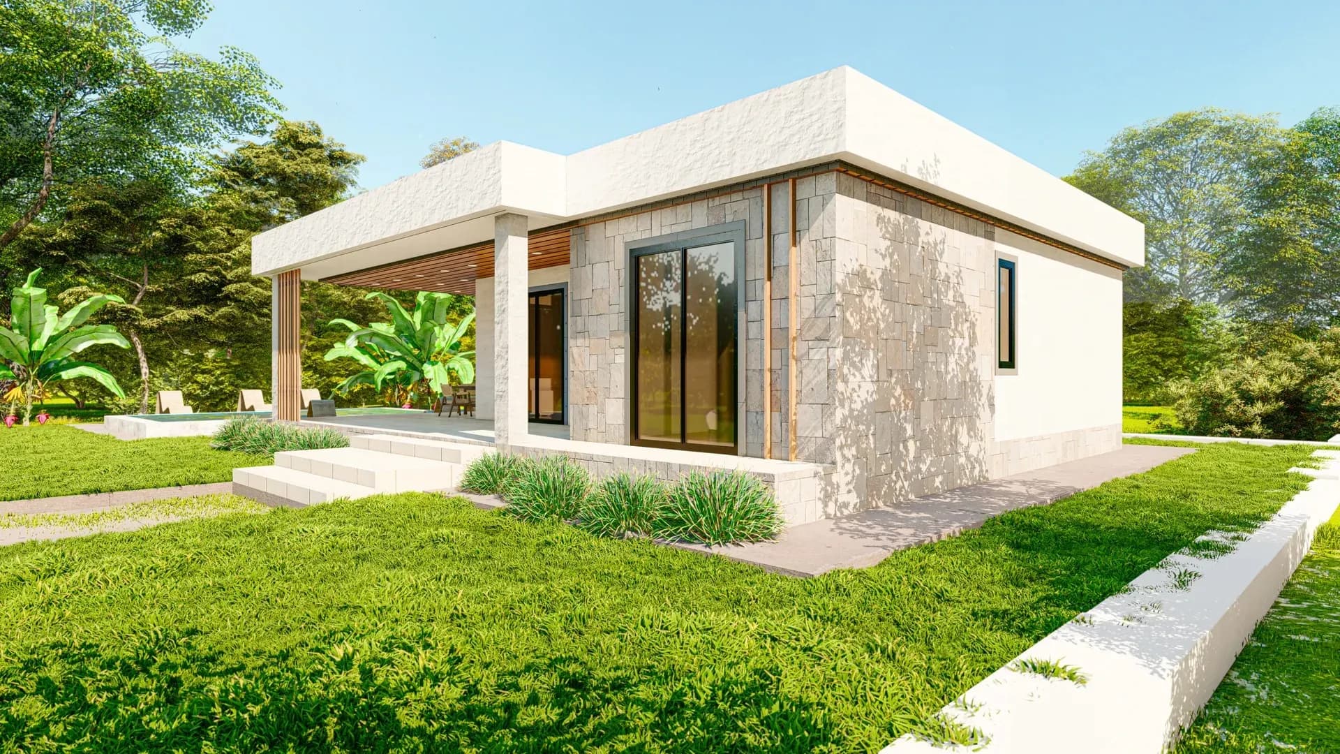 Teras Bahçe Hafif Çelik Villa - Görsel 1