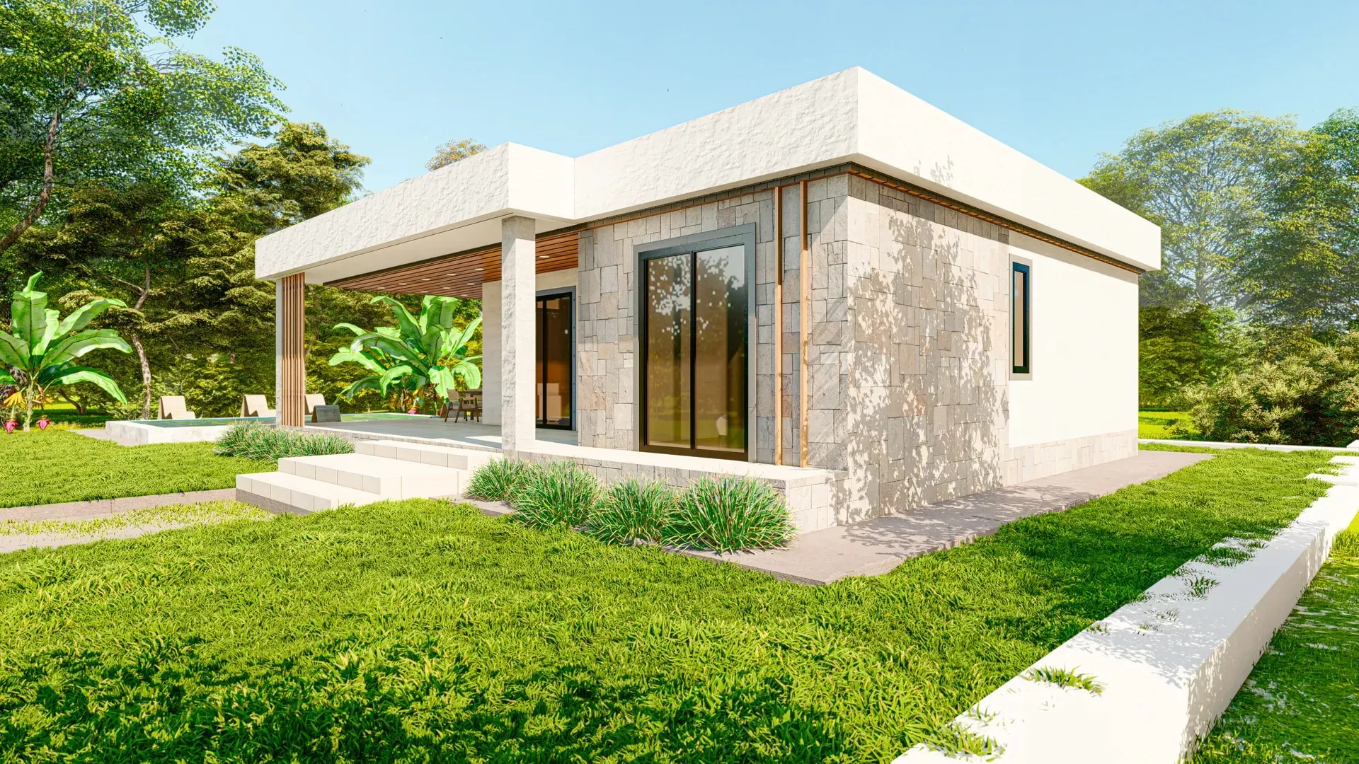 Teras Bahçe Hafif Çelik Villa