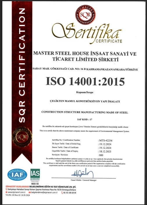 ISO 14001 Sertifikası