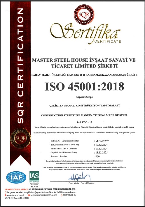 ISO 45001 Sertifikası