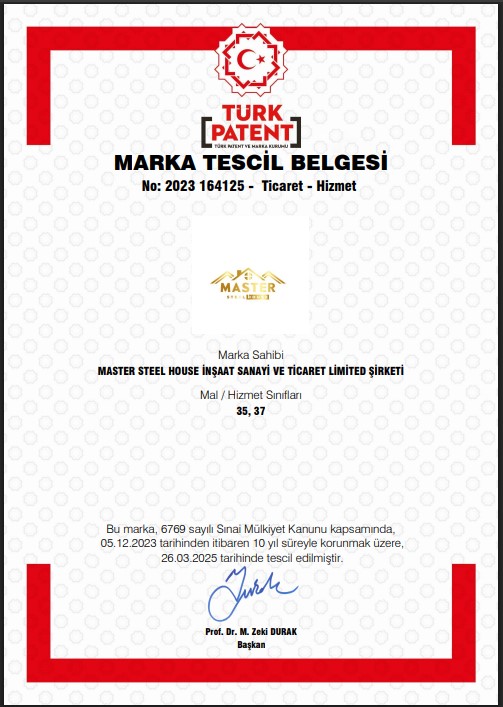 Türk Patent Marka Tescil Belgesi