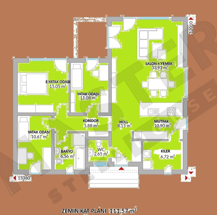 112m2 Kat Planı
