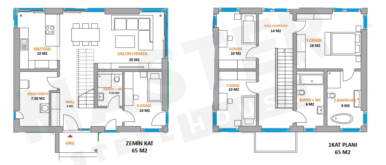 130 m2 Kat Planı