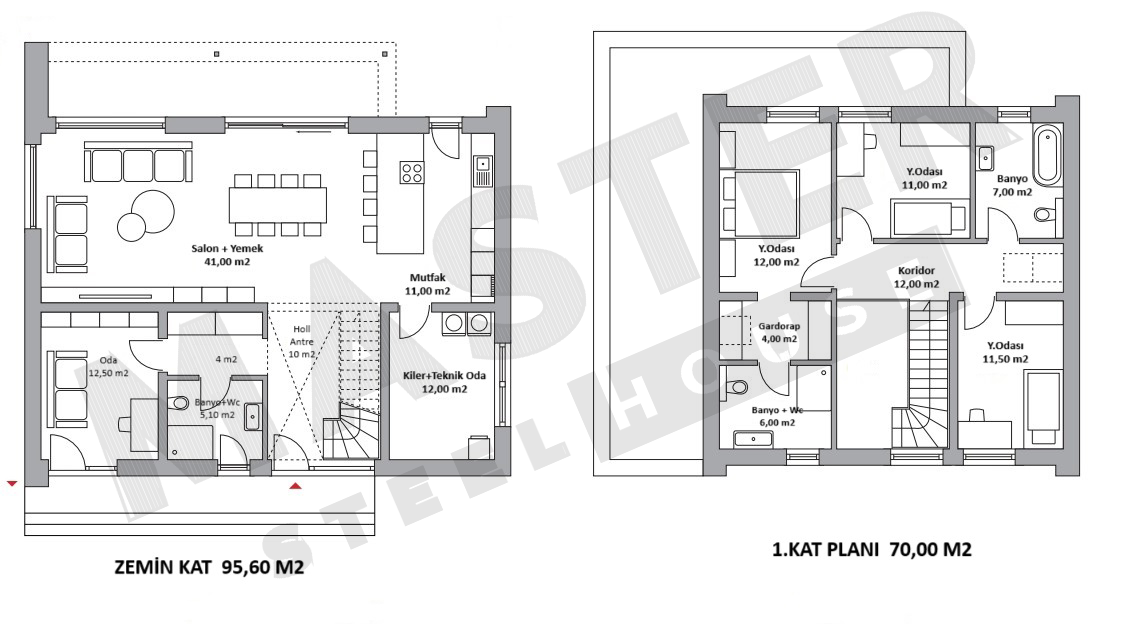 165m2 Kat Planı