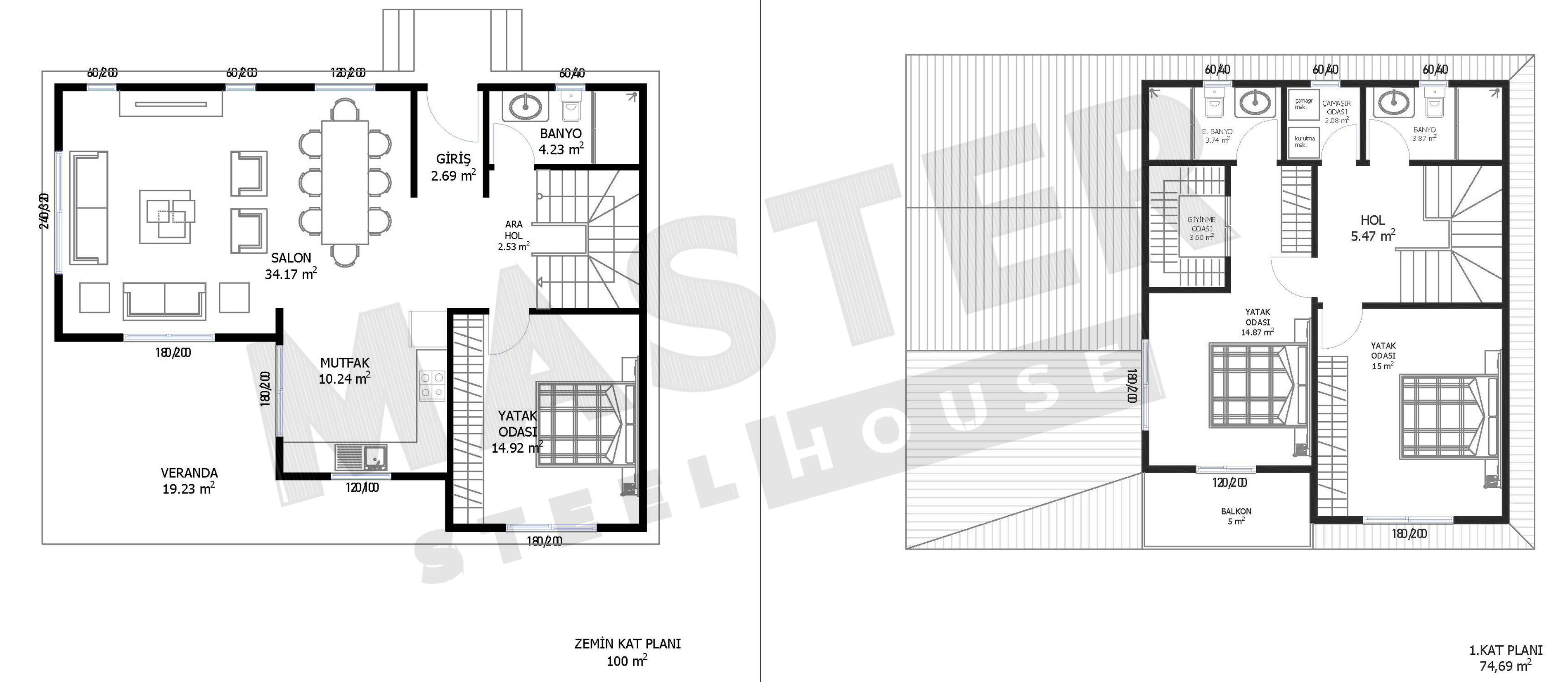 175 m2 Kat Planı