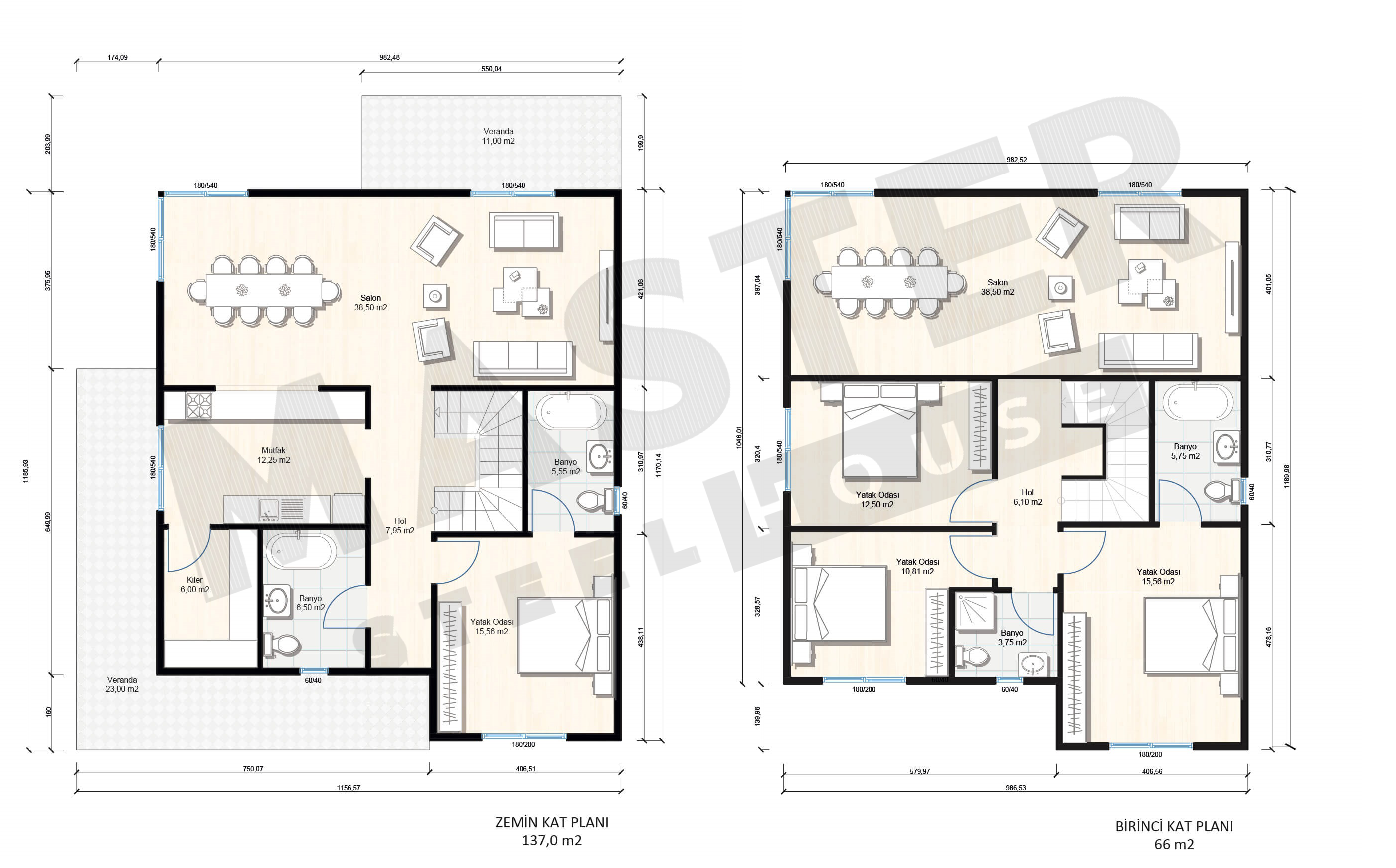 203 m2 Kat Planı