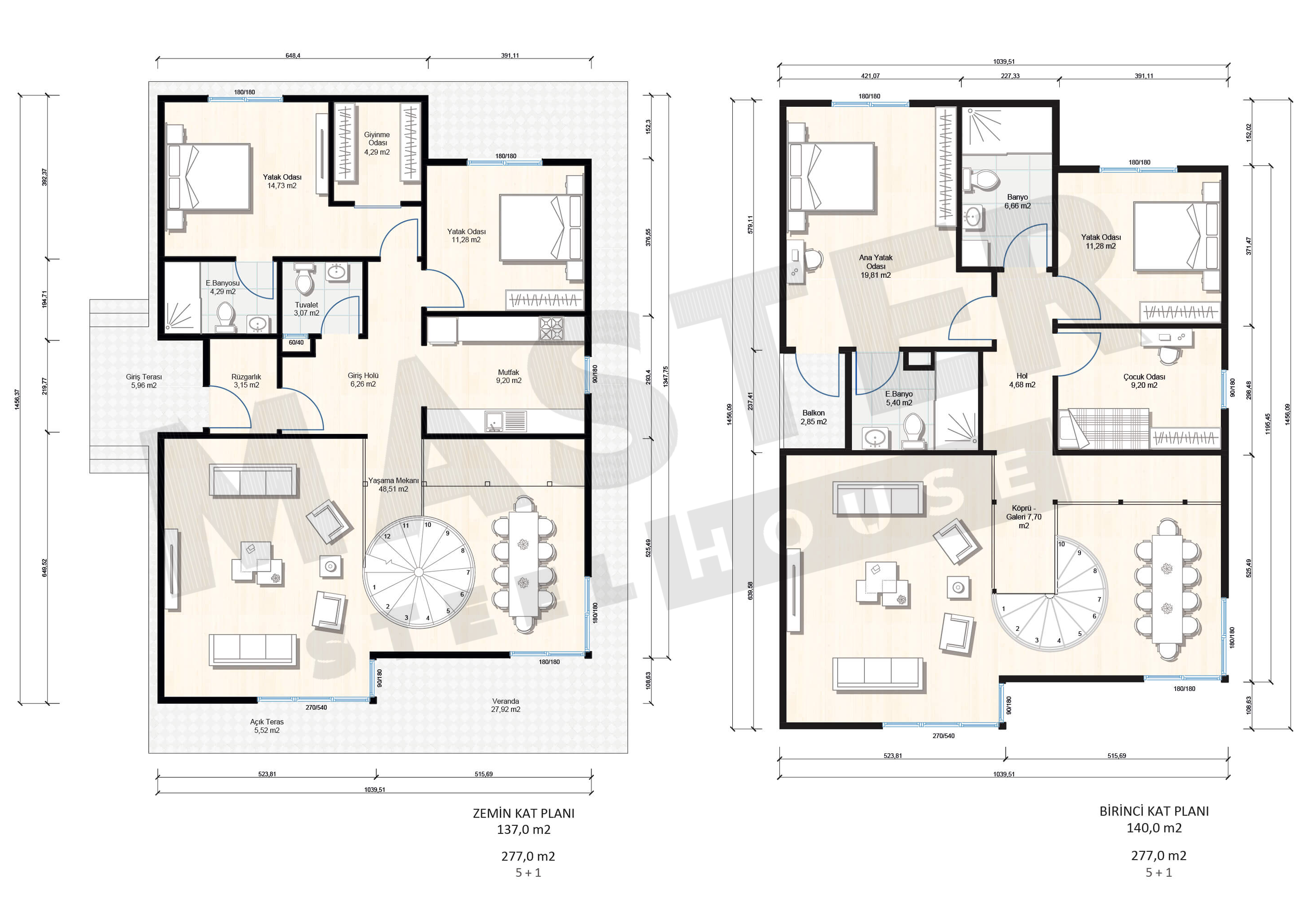 277 m2 Kat Planı